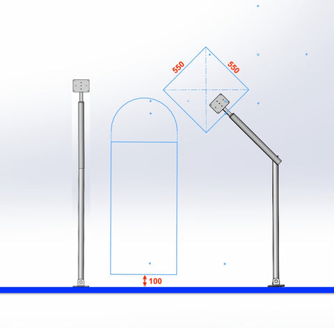 iM3 professional dental unit Tara Arm dimensions and workspace coverage diagram for veterinary dental setup